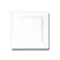 Assiettes carré 20x20cm bagasse blanche